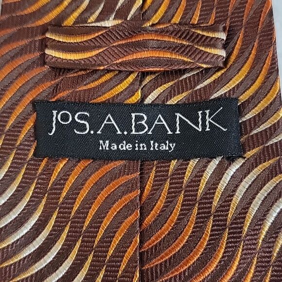 Jos. A. Bank Brown and Orange Striped Tie - Picture 5 of 7